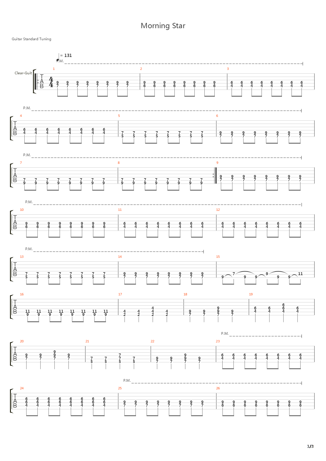 Morning Star吉他谱