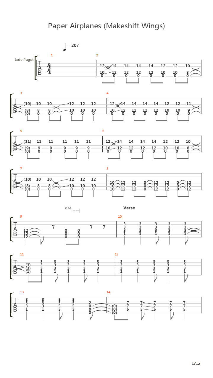 Paper Airplanes Makeshift Wings吉他谱