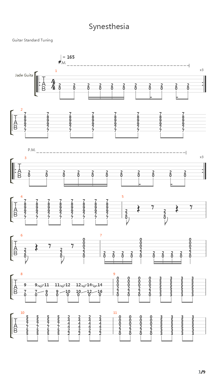 Synesthesia吉他谱