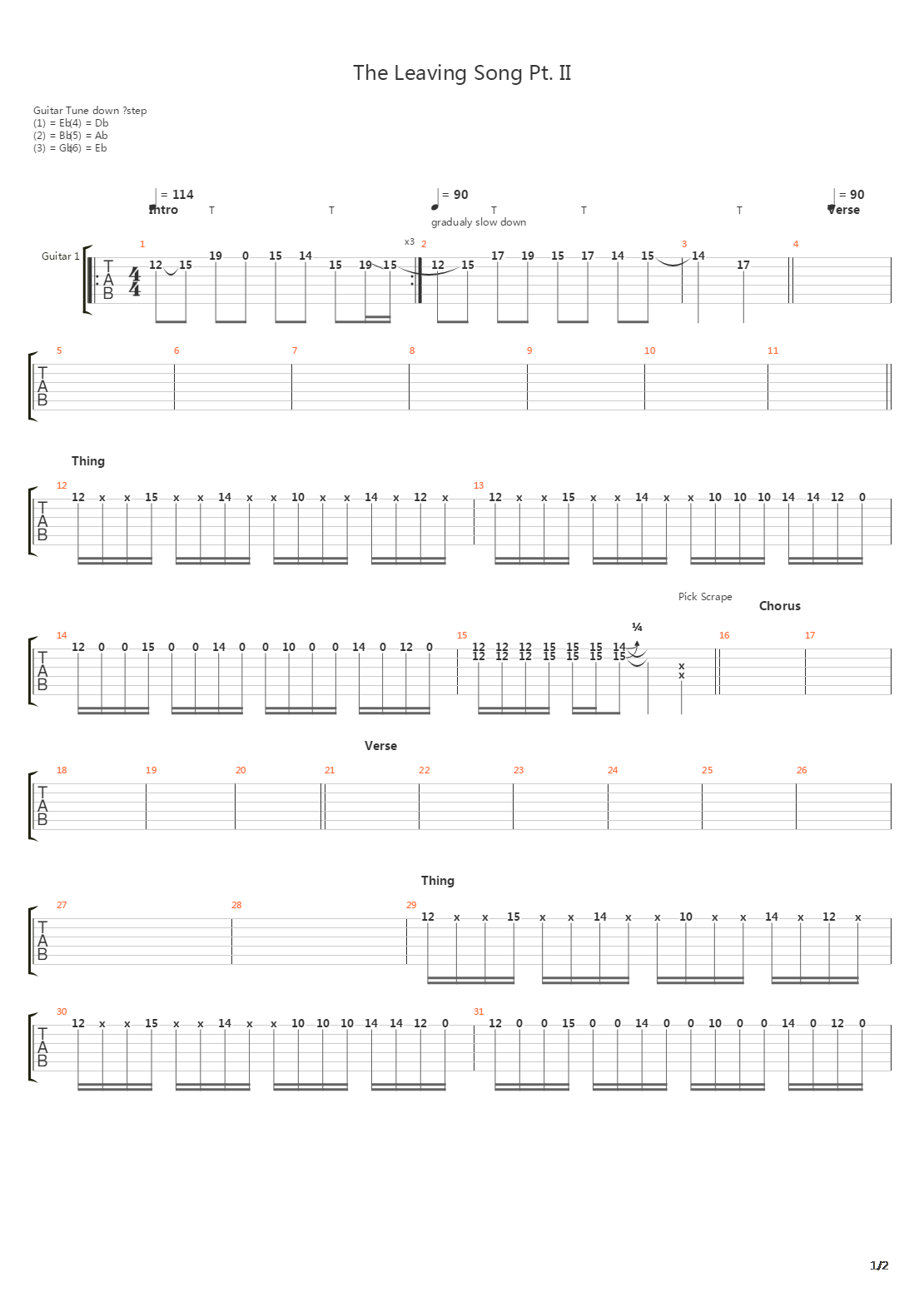 The Leaving Song Ptii吉他谱