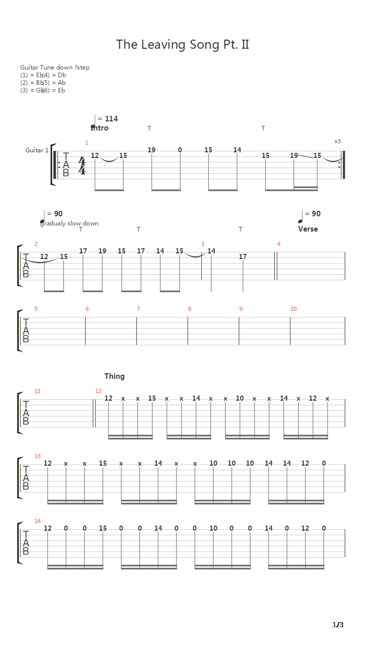 The Leaving Song Ptii吉他谱