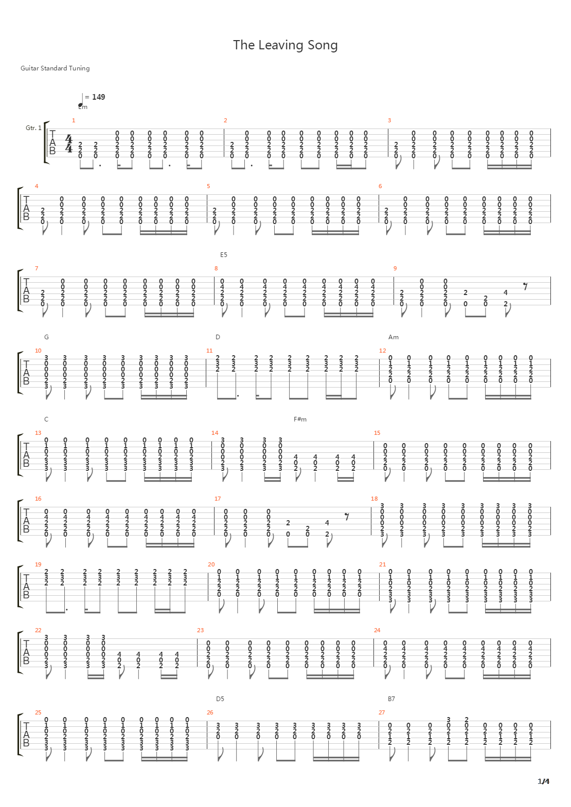 The Leaving Song吉他谱