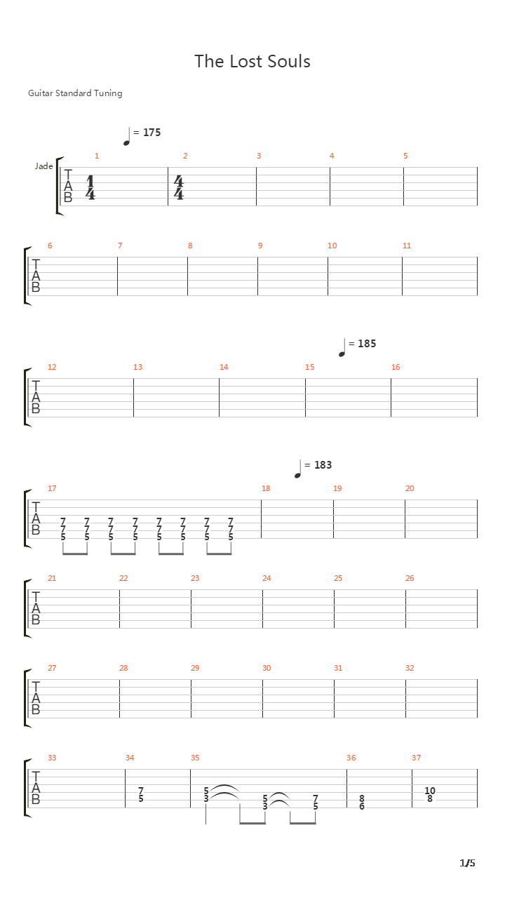 The Lost Souls吉他谱