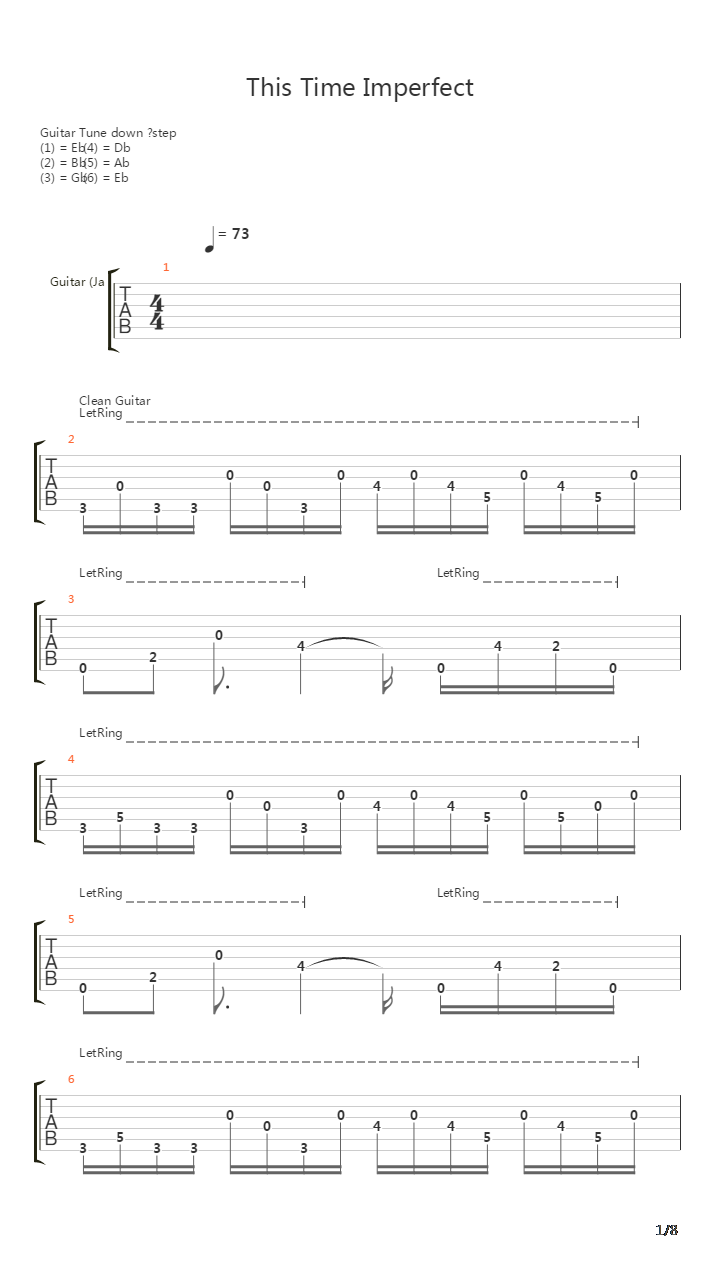This Time Imperfect吉他谱