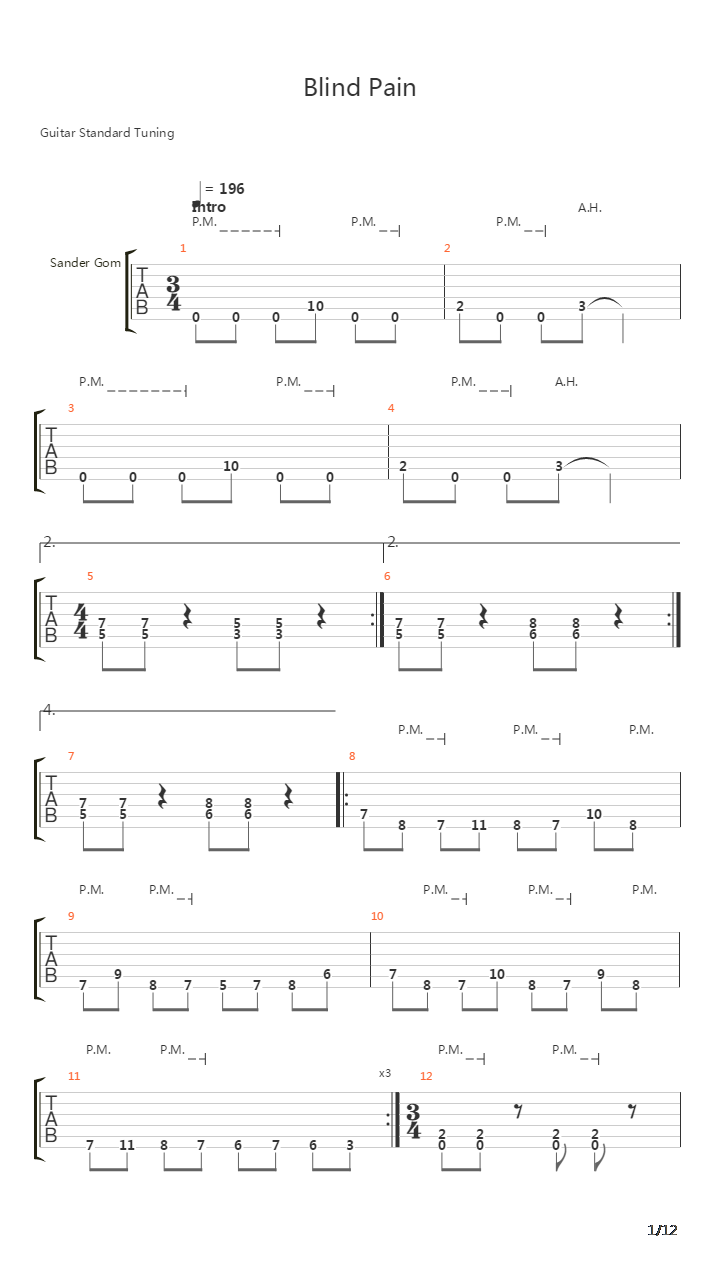 Blind Pain吉他谱