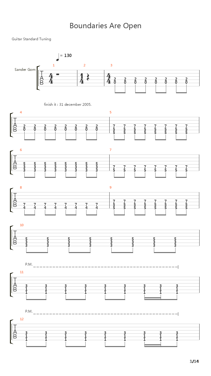 Boundaries Are Open吉他谱