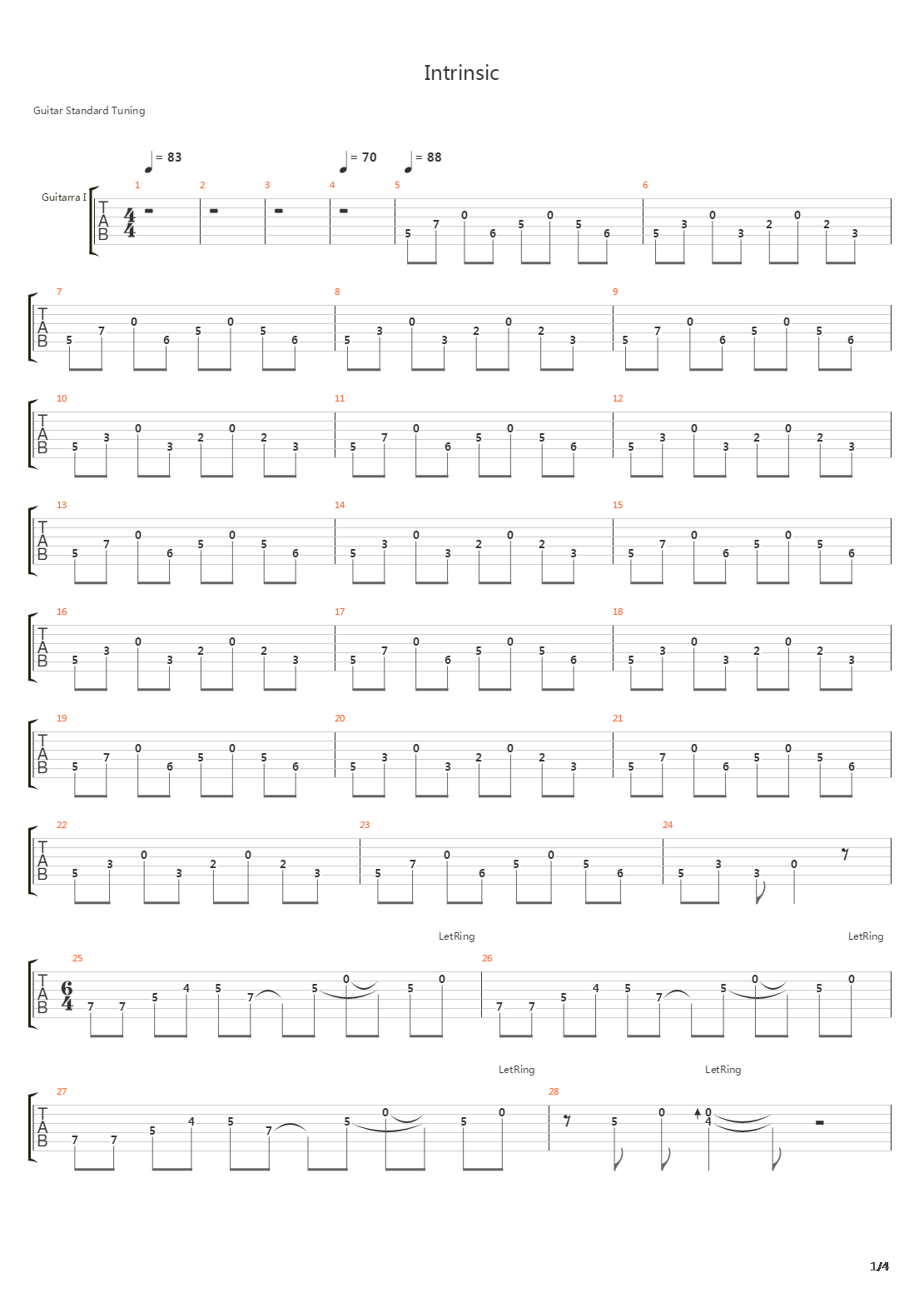 Intrinsic吉他谱