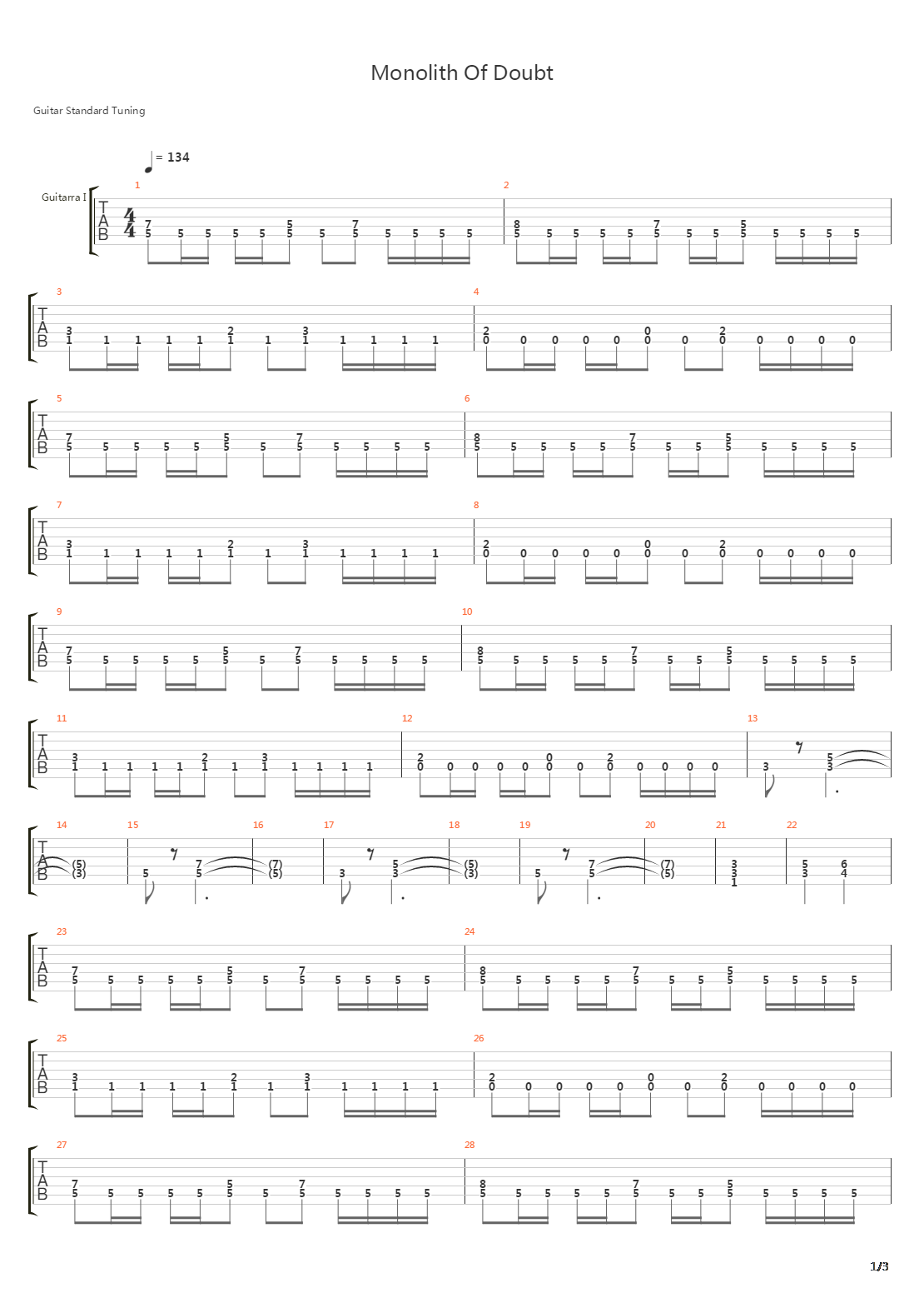 Monolith Of Doubt吉他谱