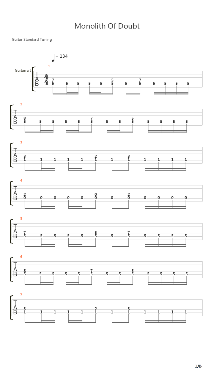Monolith Of Doubt吉他谱