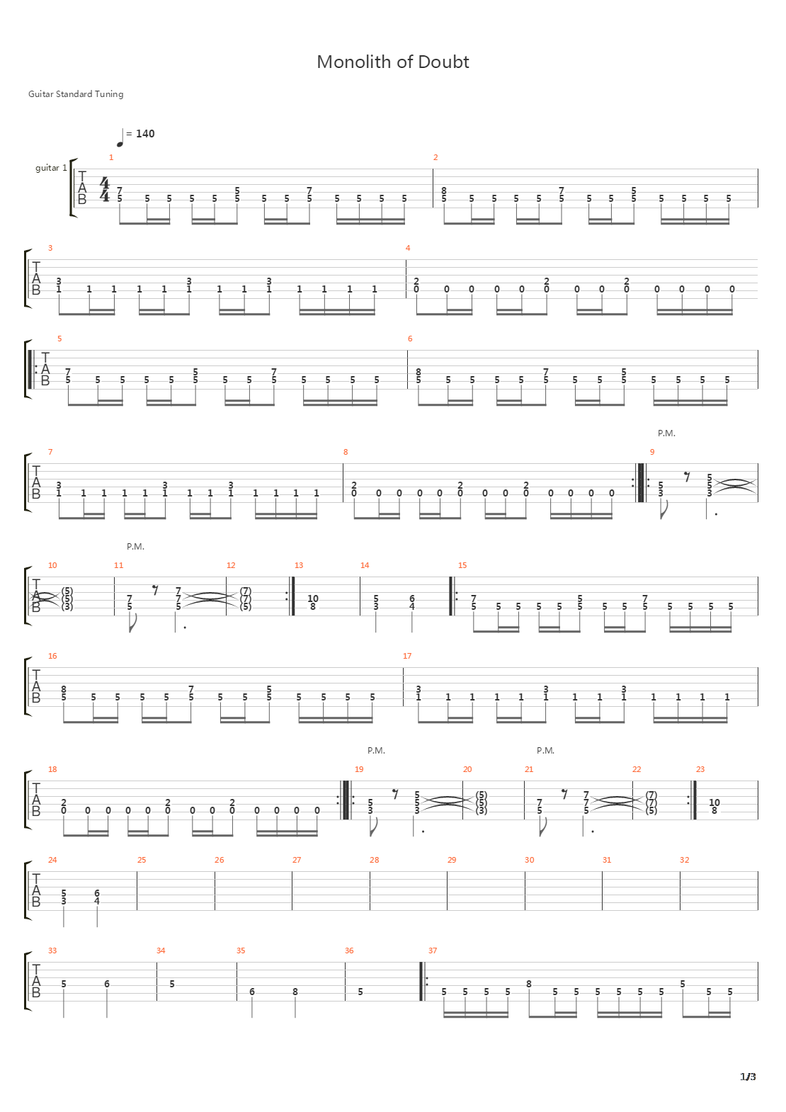 Monolith Of Doubt吉他谱