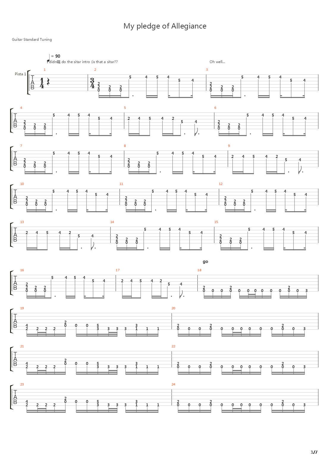 My Pledge Of Allegiance吉他谱