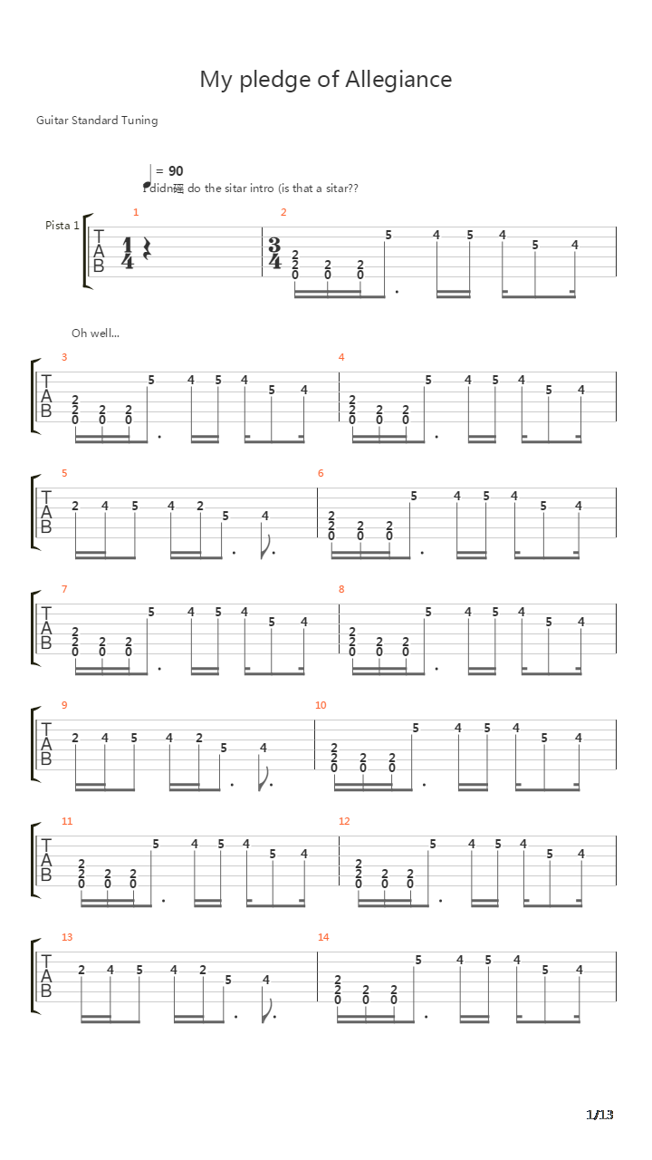 My Pledge Of Allegiance吉他谱