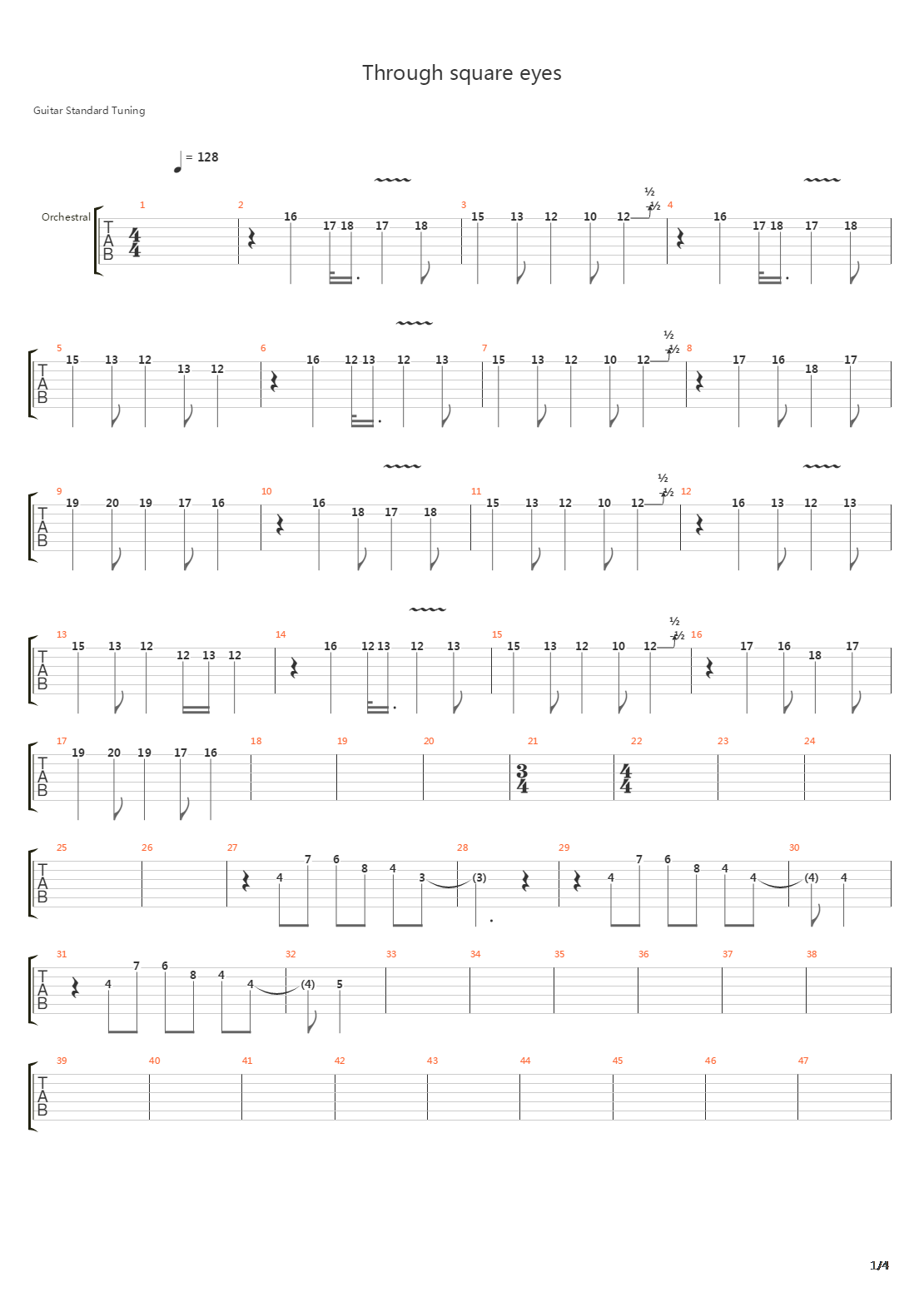 Through Square Eyes吉他谱