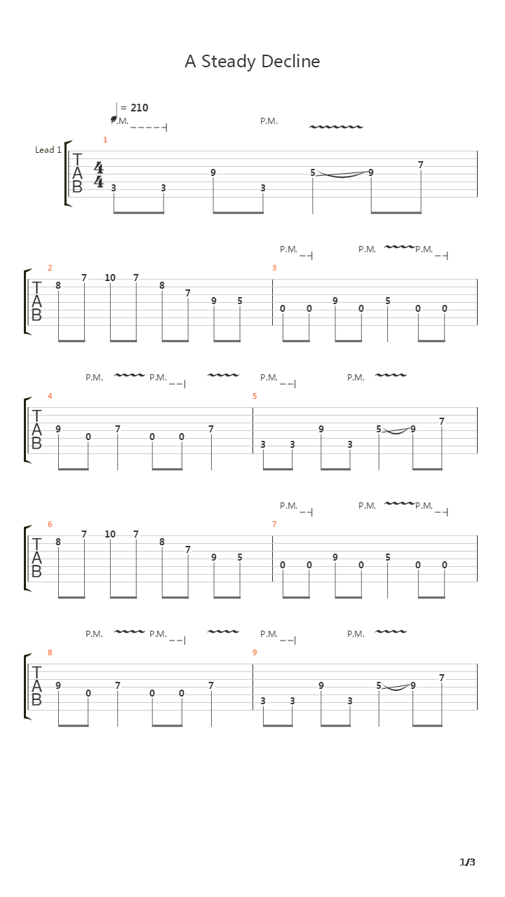 A Steady Decline吉他谱