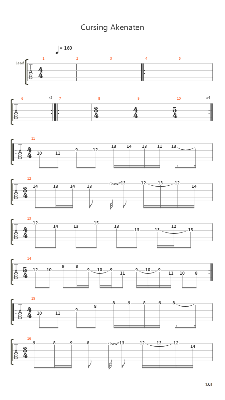 Cursing Akenaten吉他谱