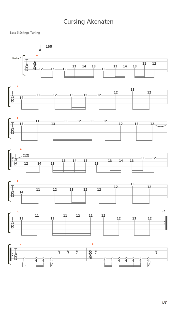 Cursing Akhenaten吉他谱