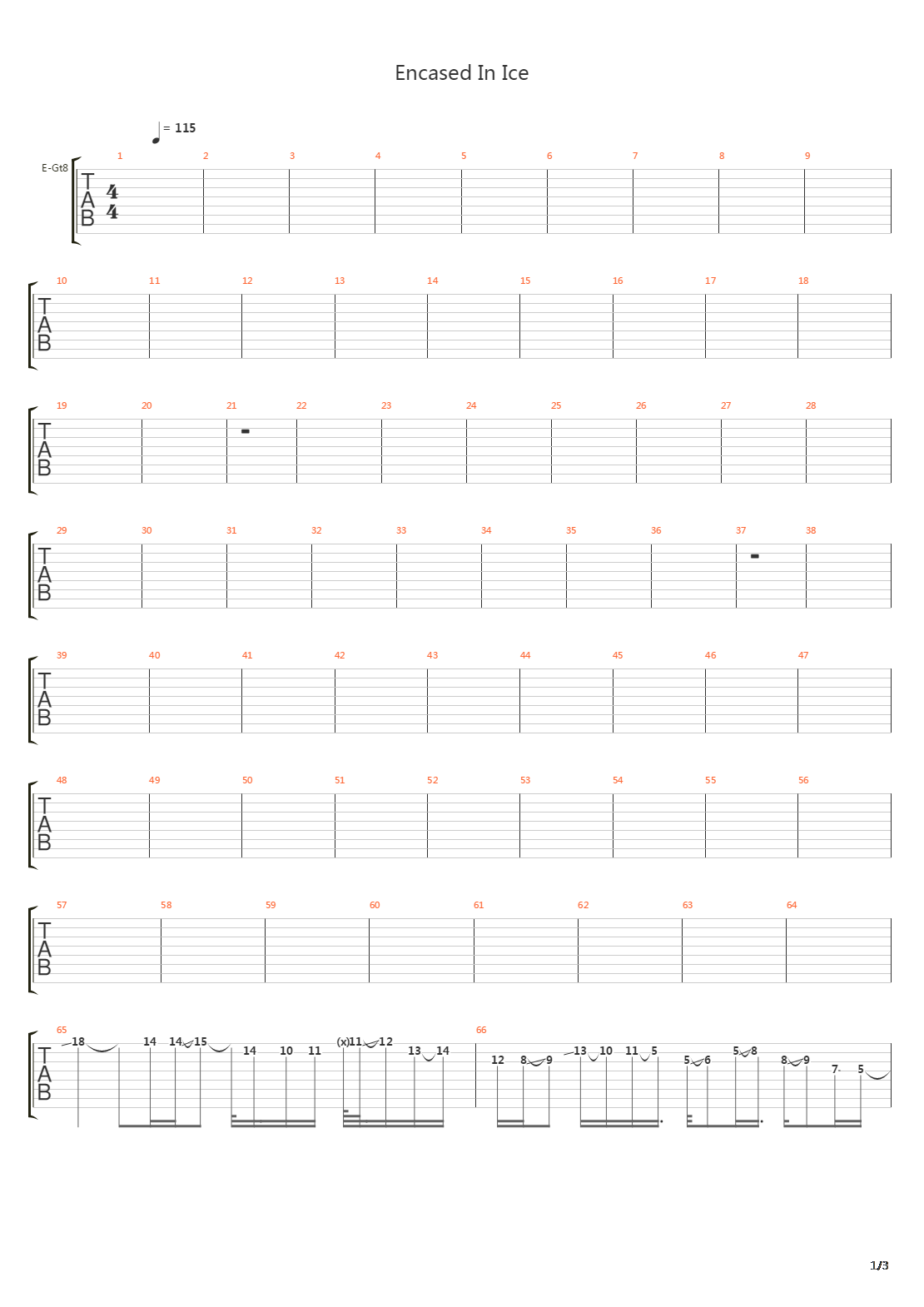 Encased In Ice吉他谱