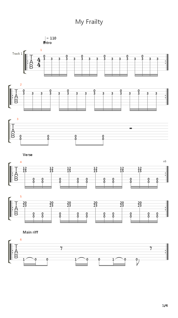 My Frailty吉他谱