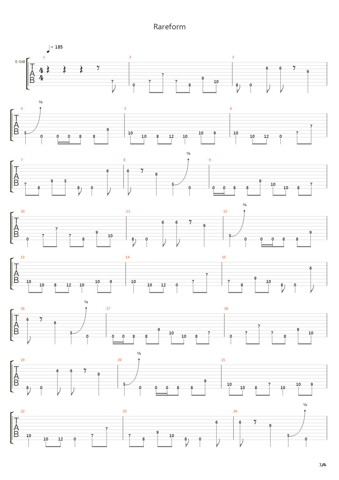 Rareform吉他谱