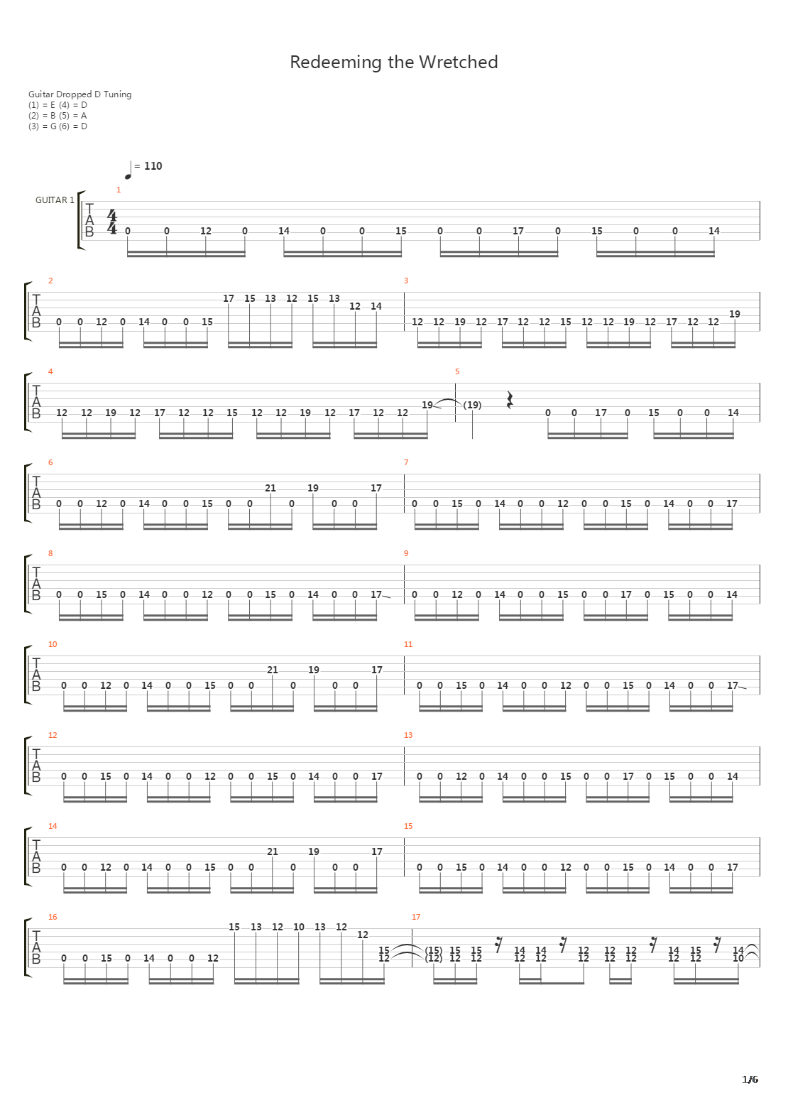 Redeeming The Wretched吉他谱