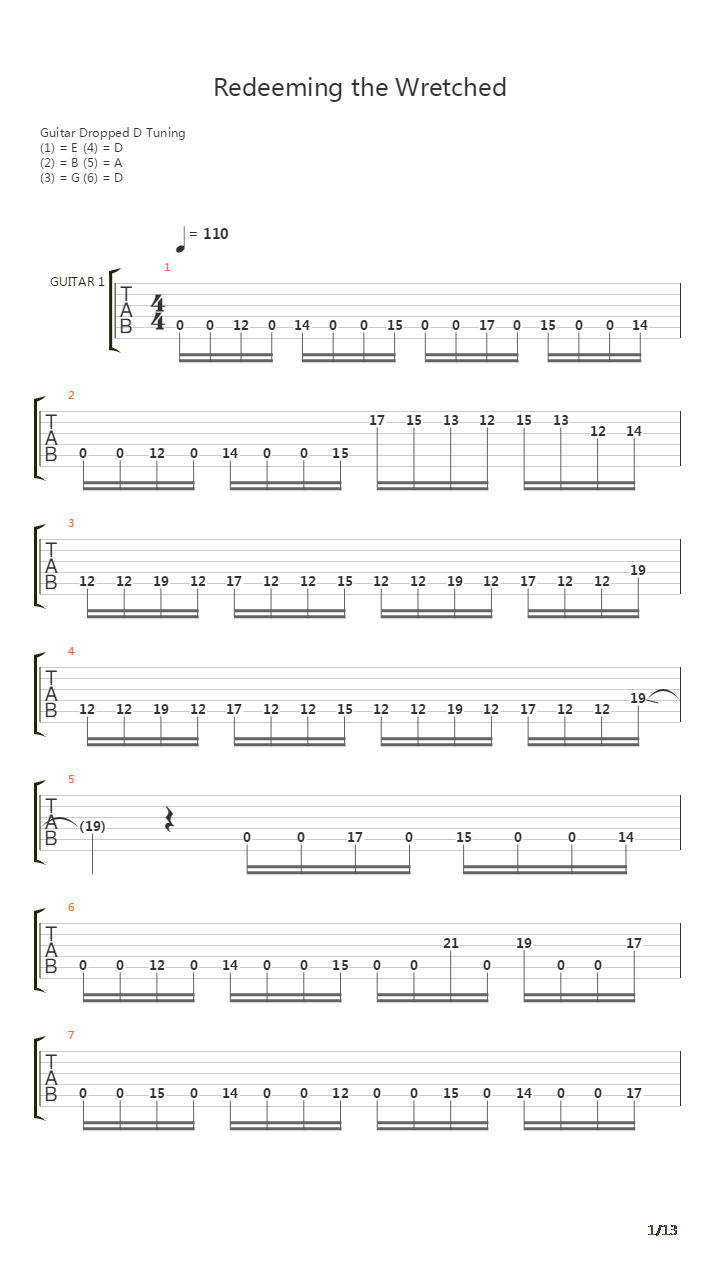 Redeeming The Wretched吉他谱