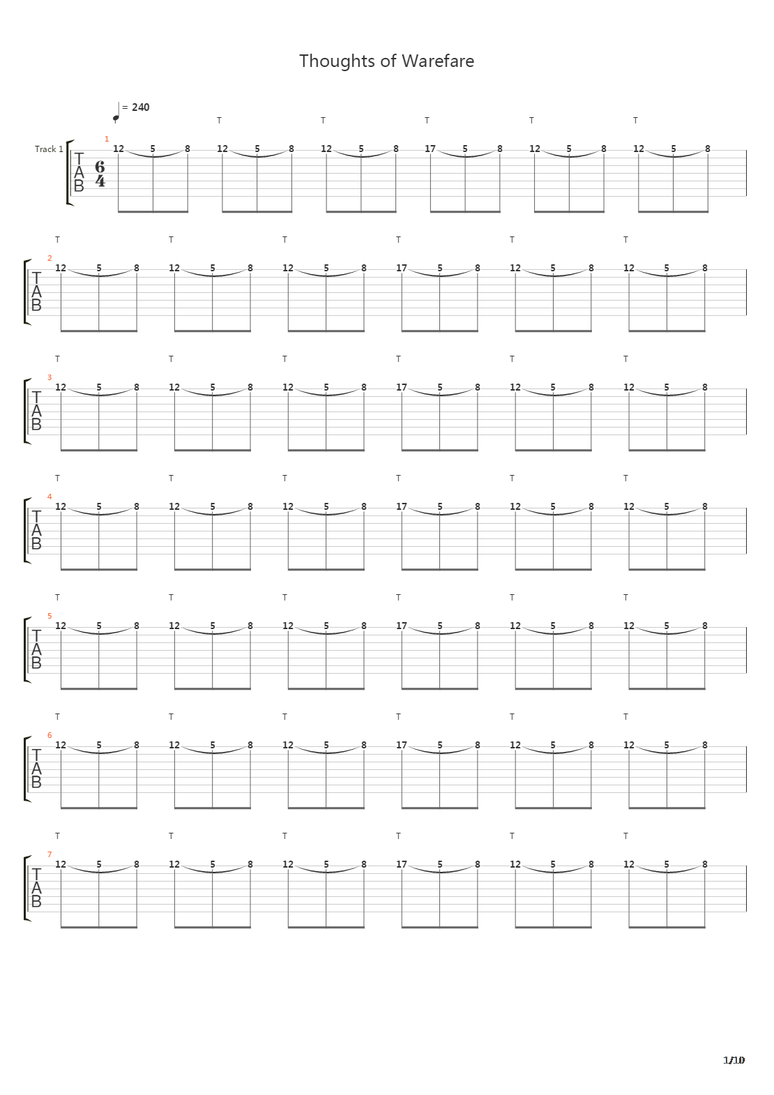Warm Thoughts Of Warfare吉他谱