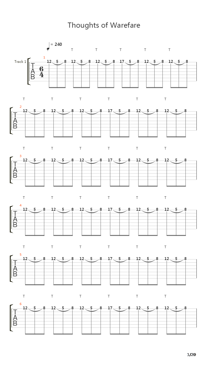 Warm Thoughts Of Warfare吉他谱