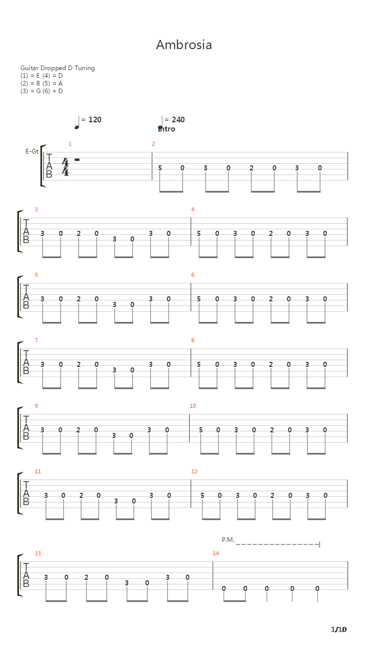 Ambrosia吉他谱
