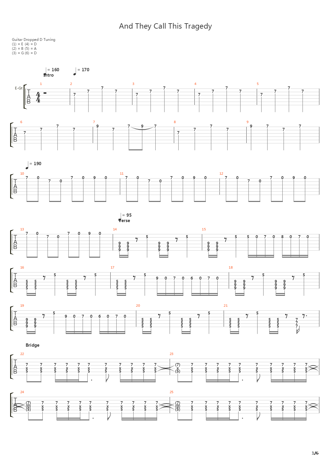 And They Call This Tragedy吉他谱