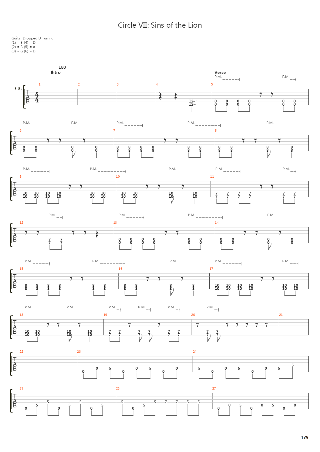 Circle Vii Sins Of The Lion吉他谱