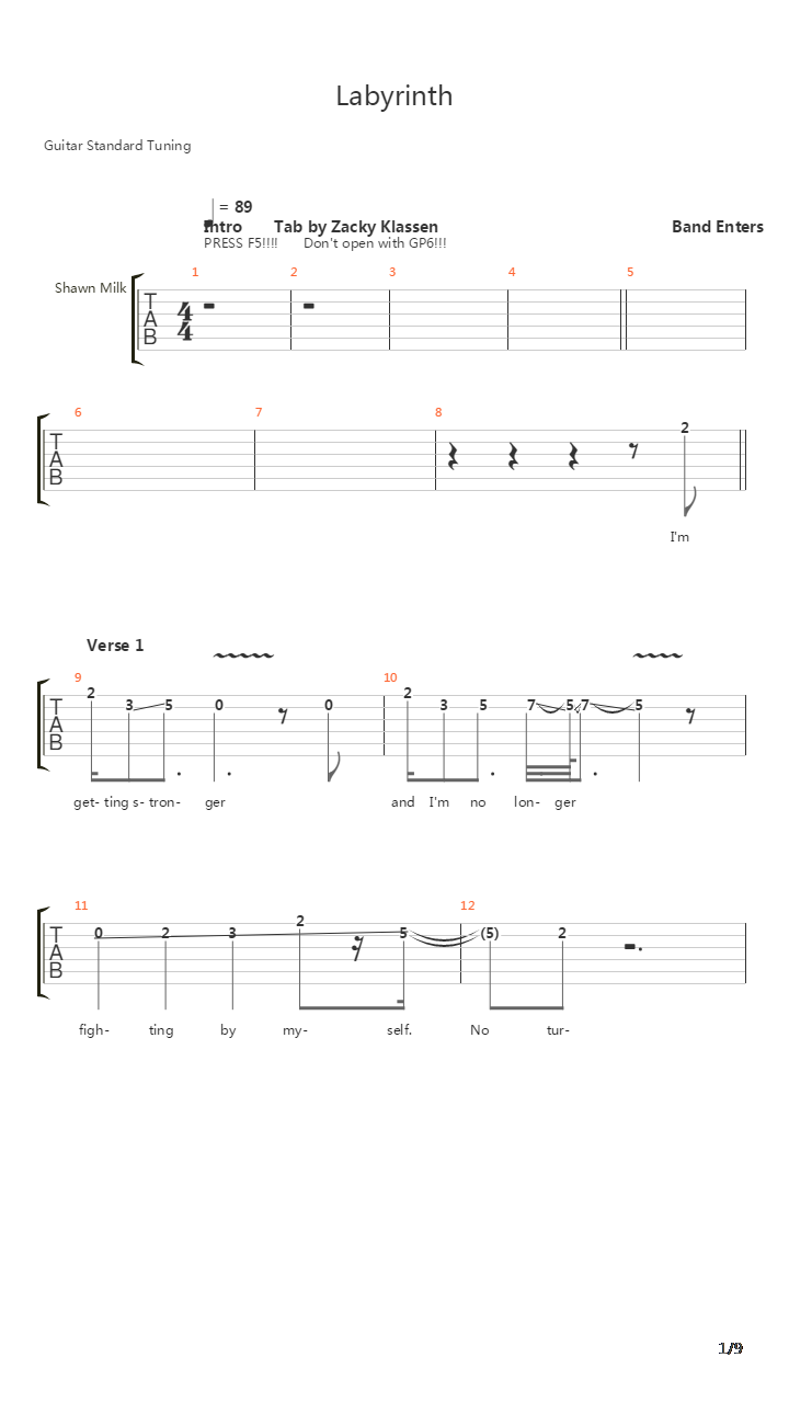 Labyrinth吉他谱