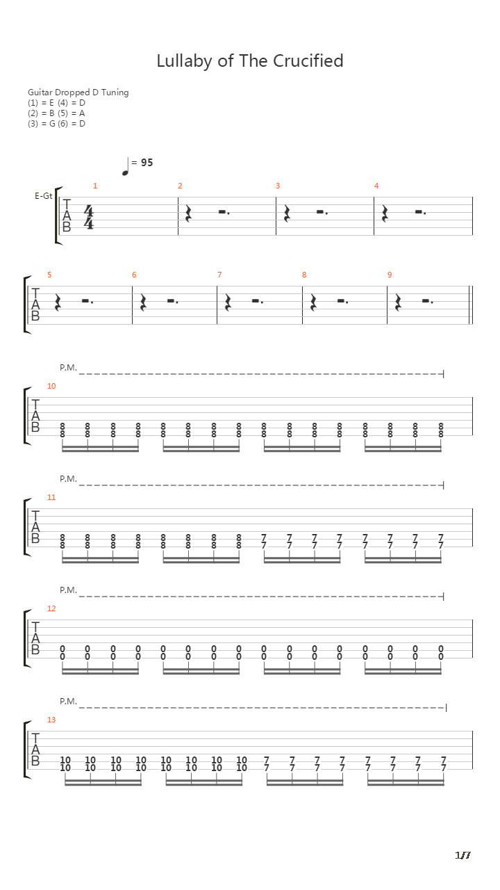 Lullaby Of The Crucified吉他谱