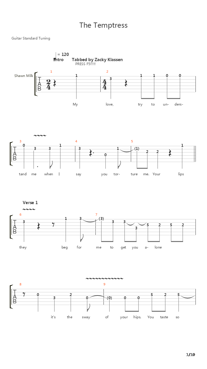 The Temptress吉他谱
