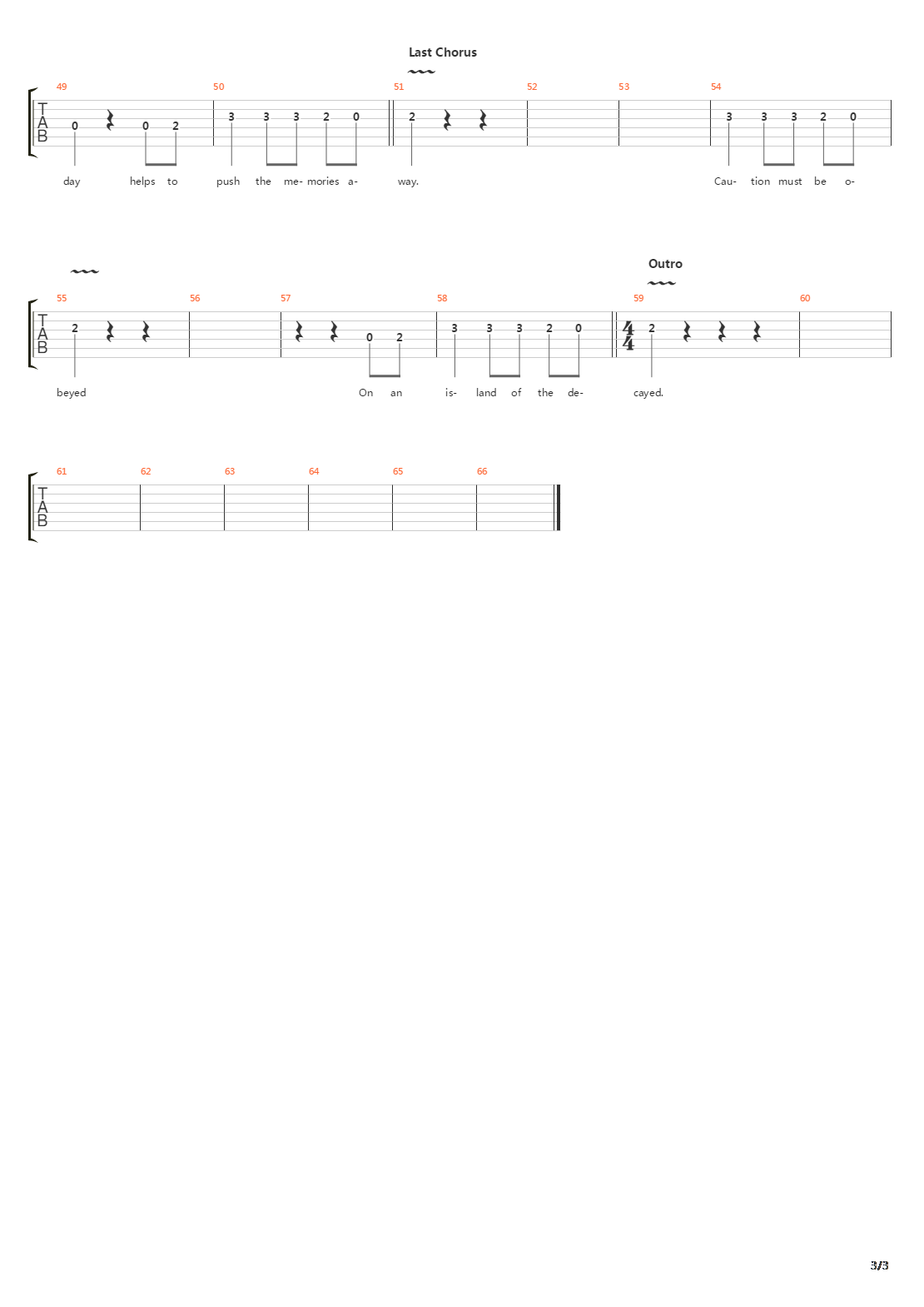 Vestige吉他谱