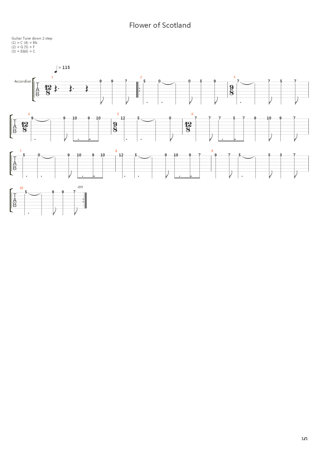 Flower Of Scotland吉他谱