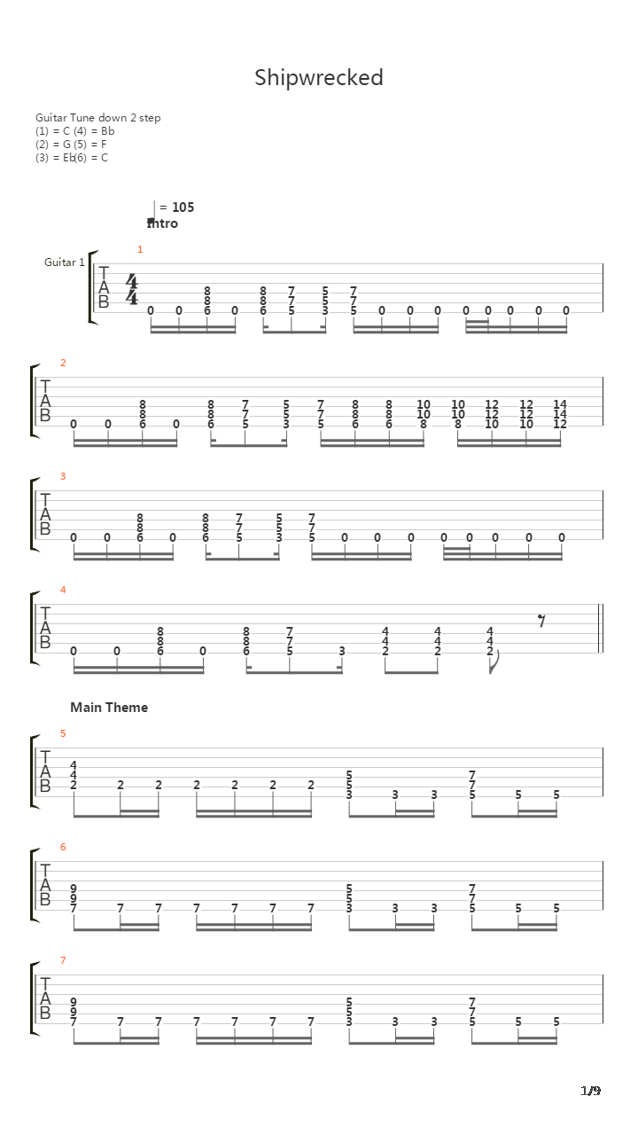 Shipwrecked吉他谱