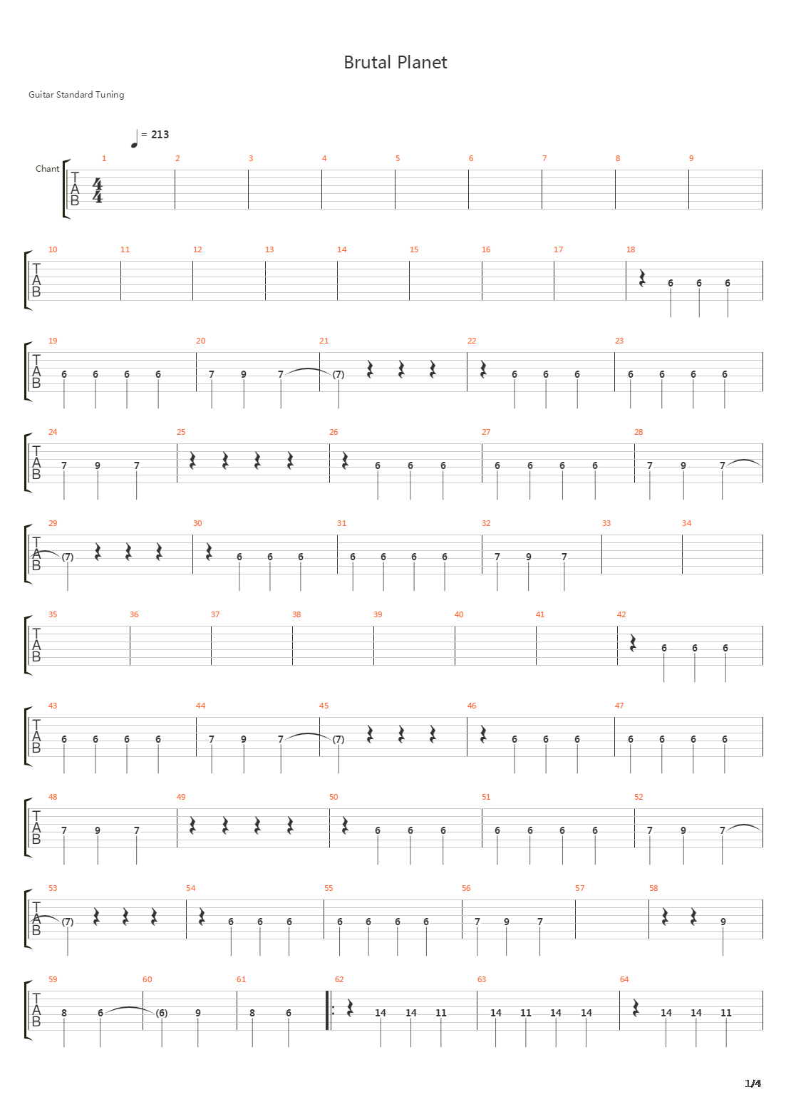 Brutal Planet吉他谱