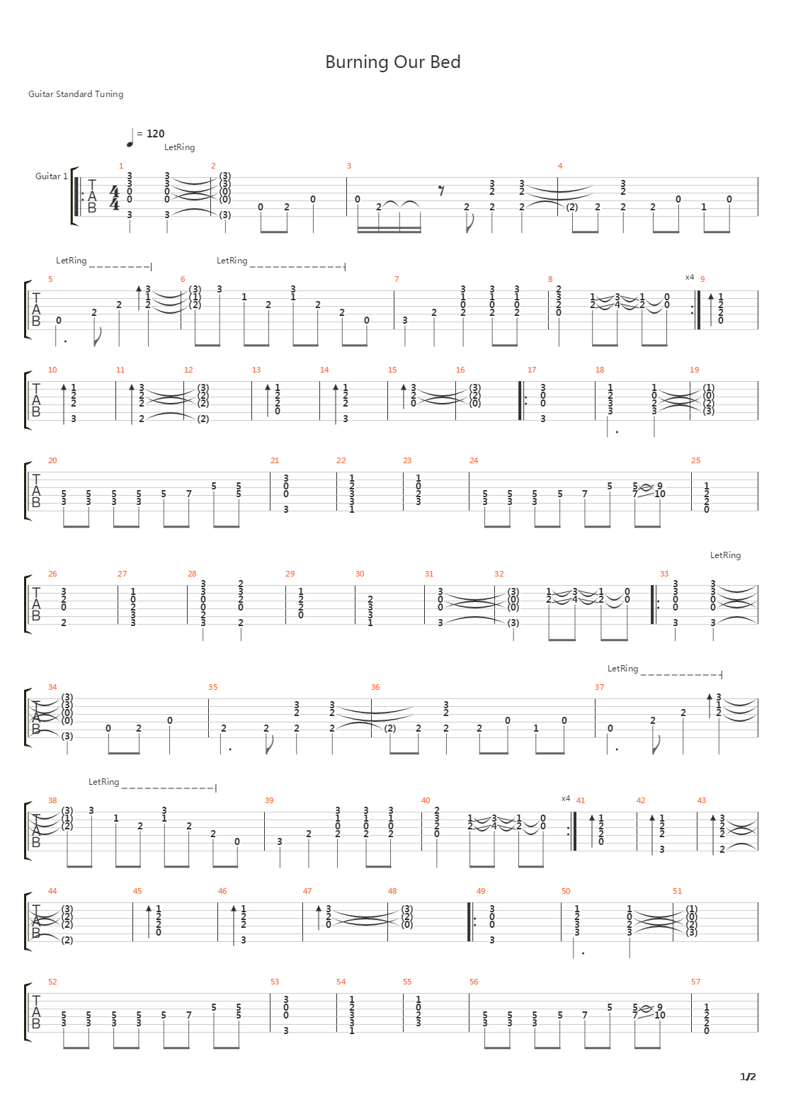 Burning Our Bed吉他谱