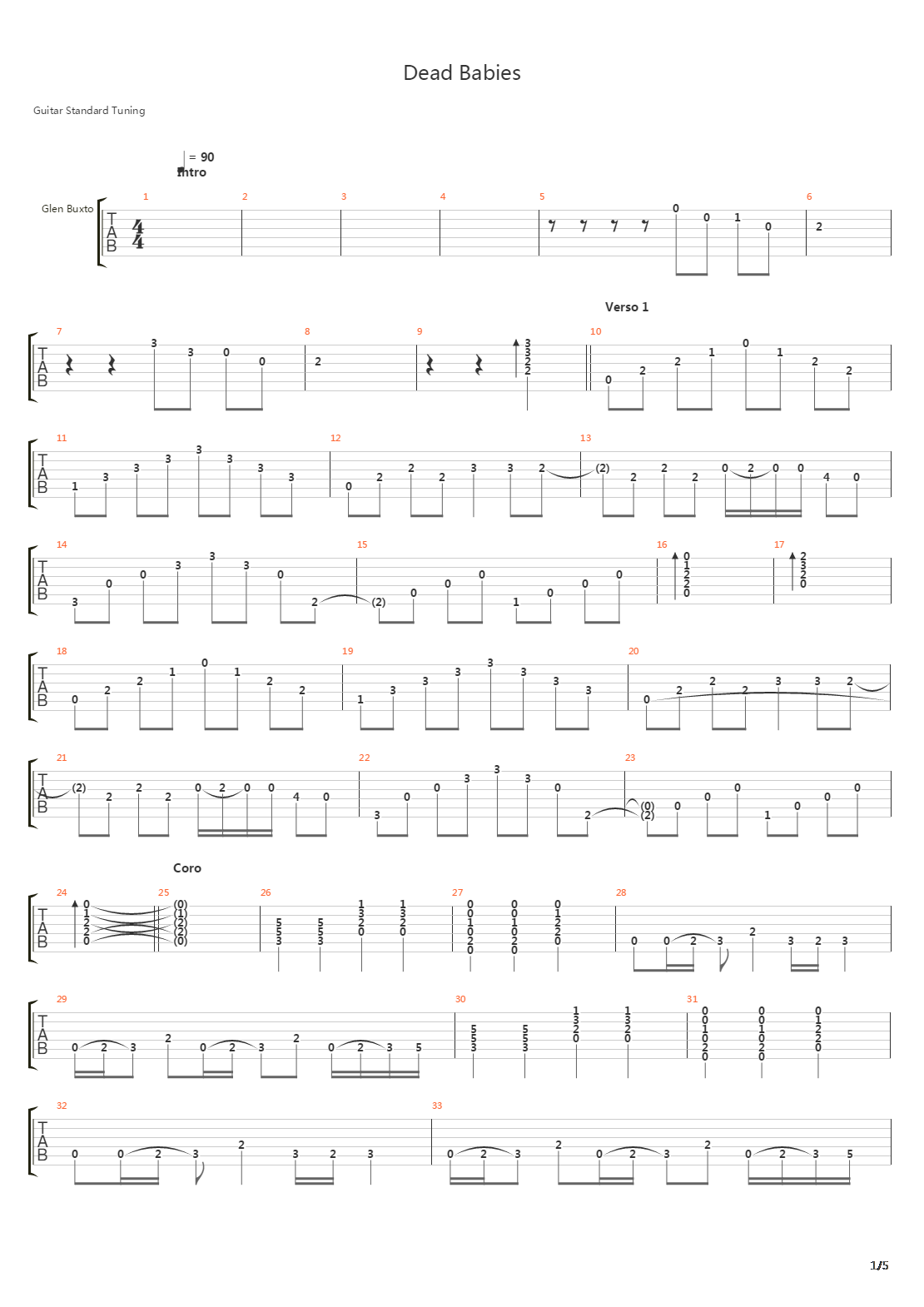 Dead Babies吉他谱