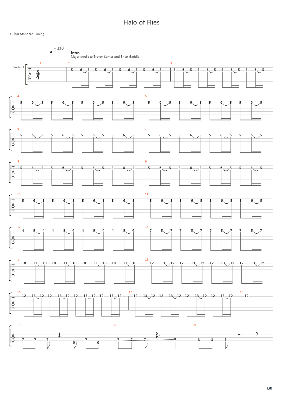 Halo Of Flies吉他谱