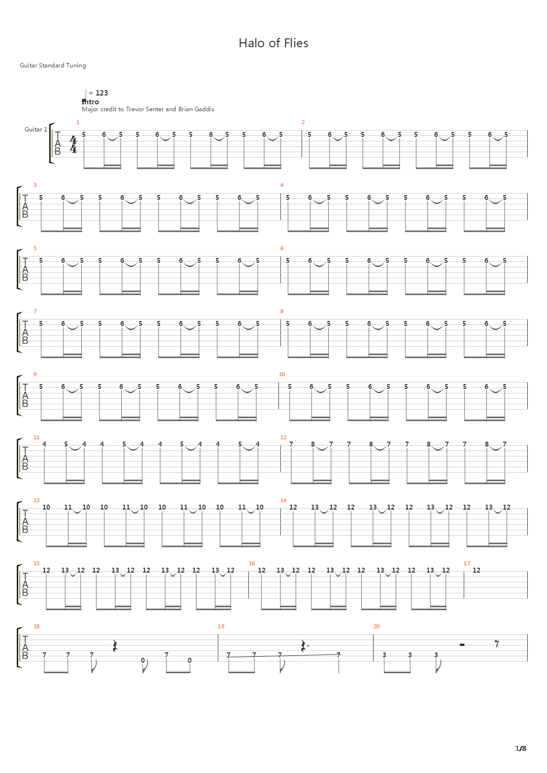 Halo Of Flies吉他谱