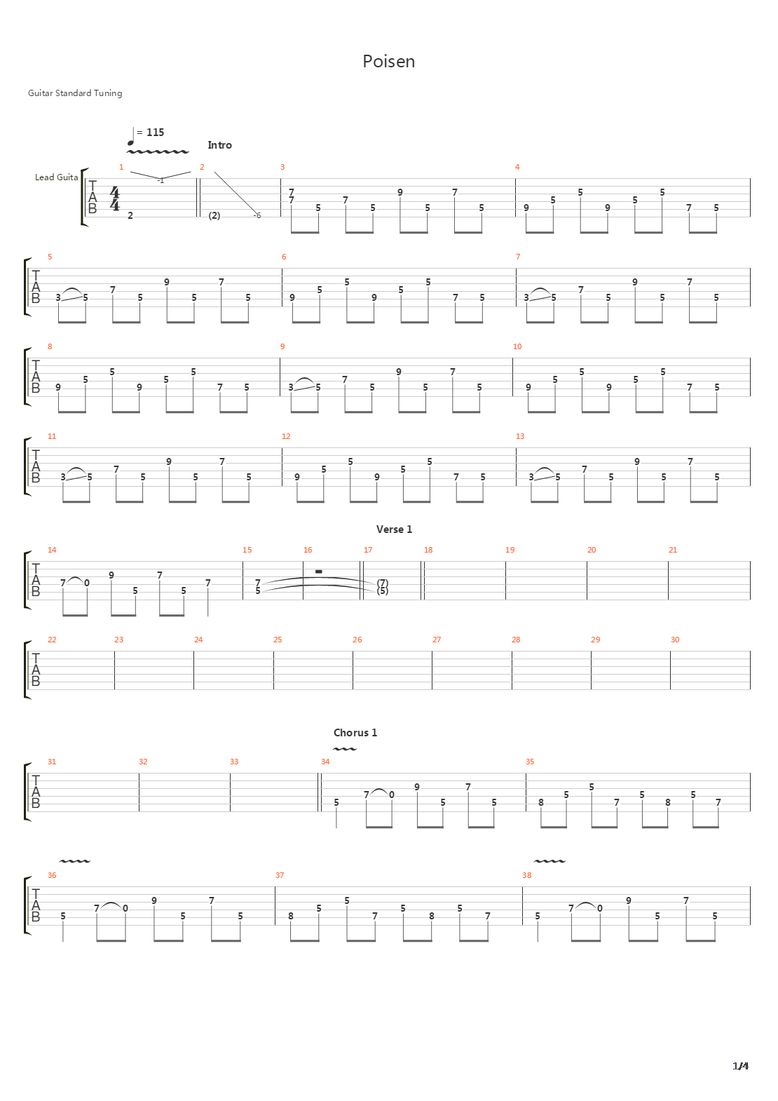 Poison吉他谱