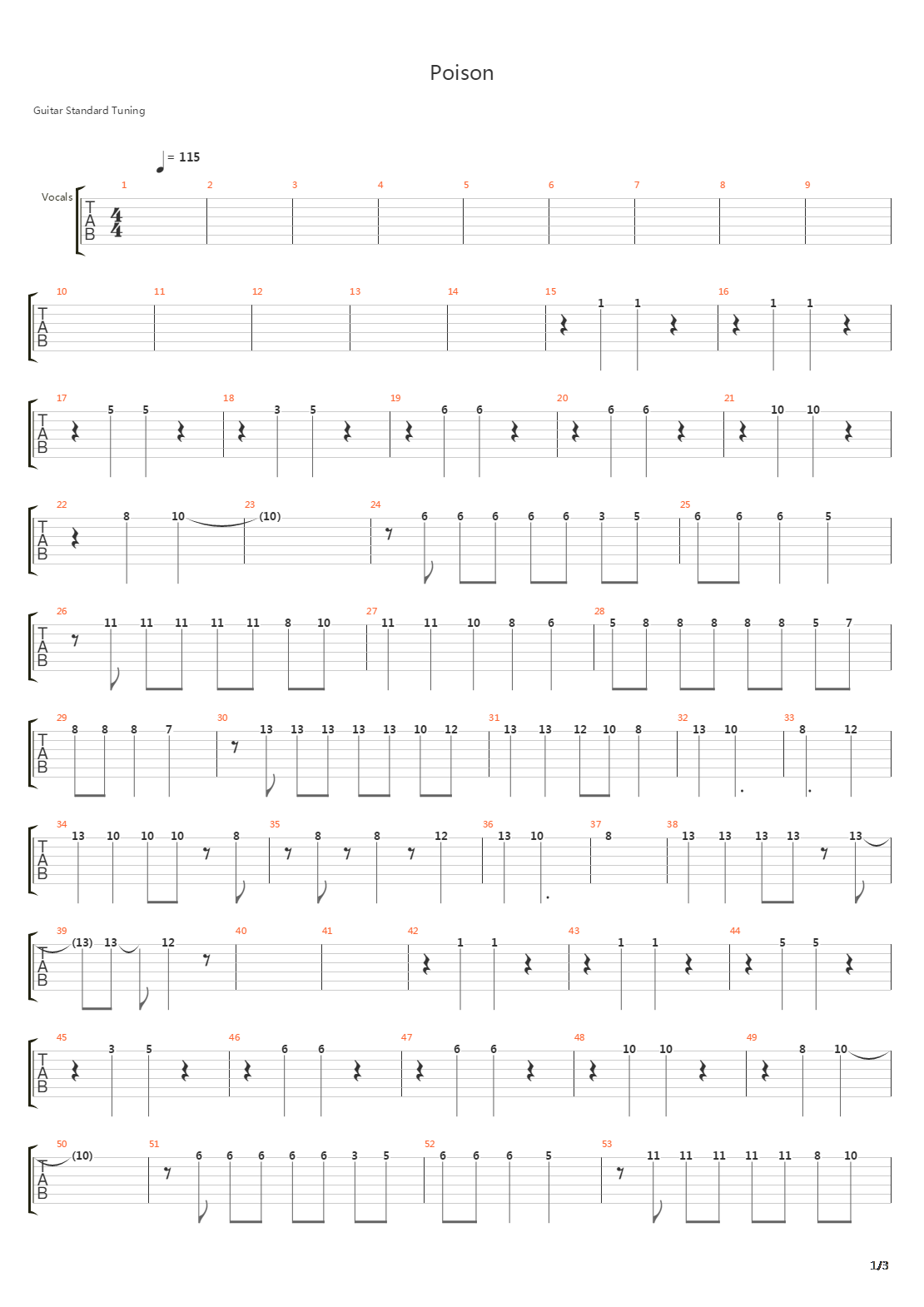 Poison吉他谱