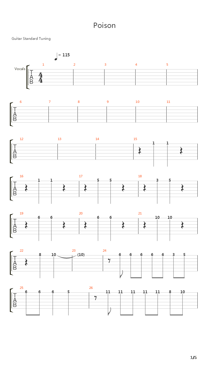 Poison吉他谱