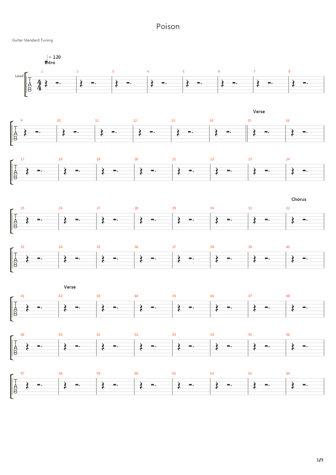 Poison吉他谱