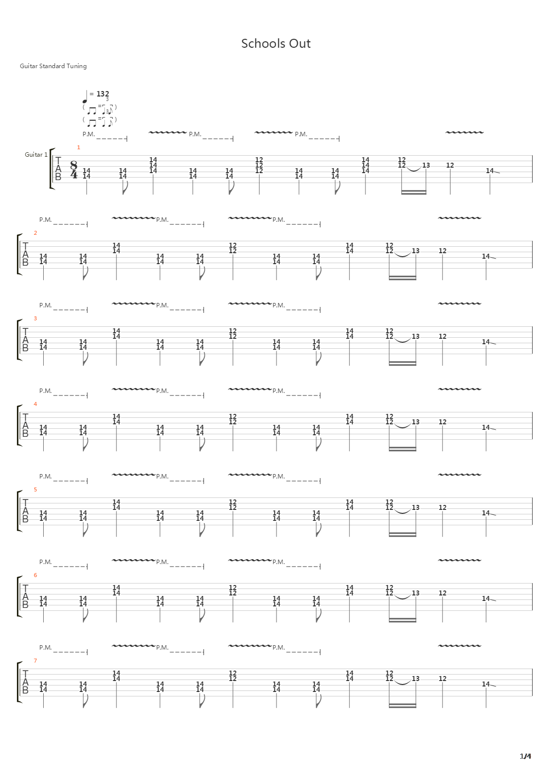 Schools Out吉他谱