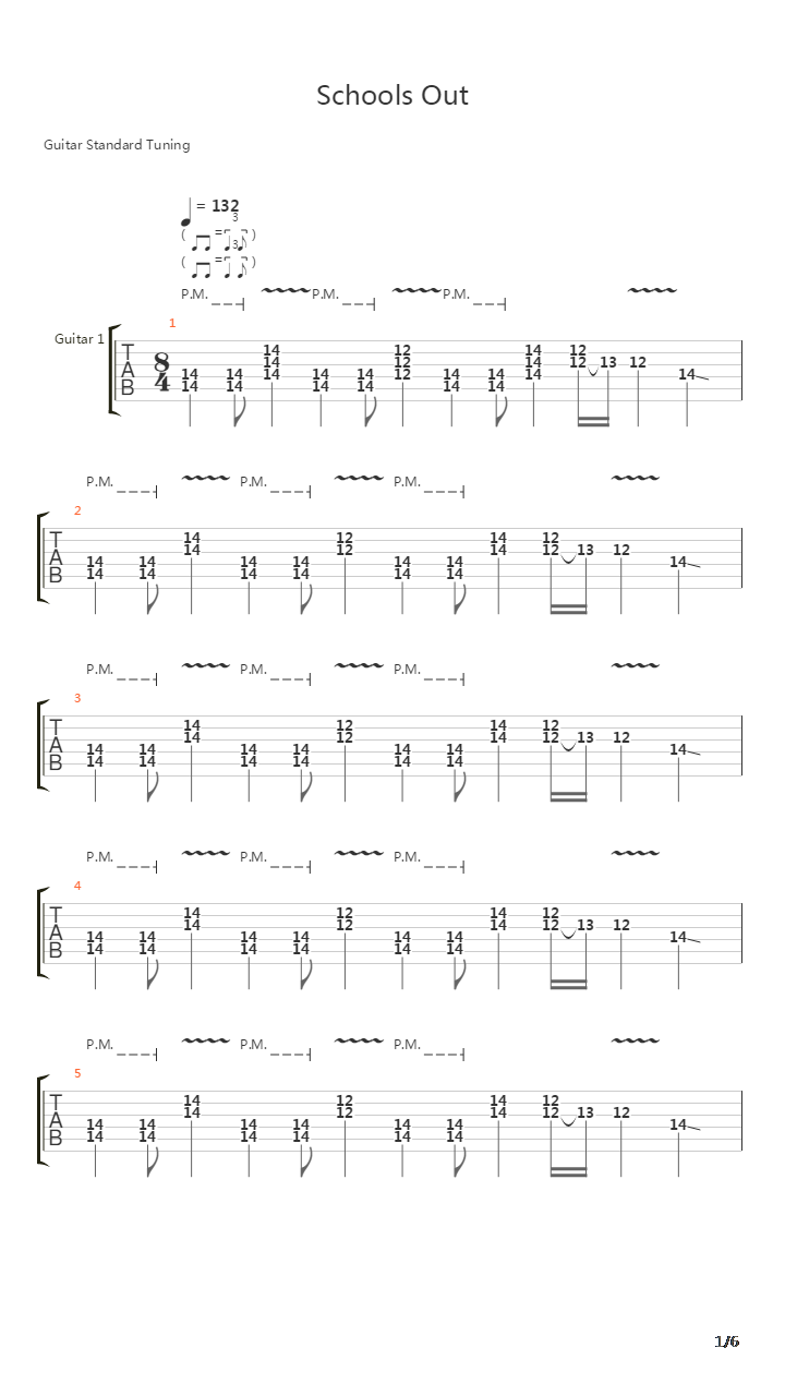 Schools Out吉他谱