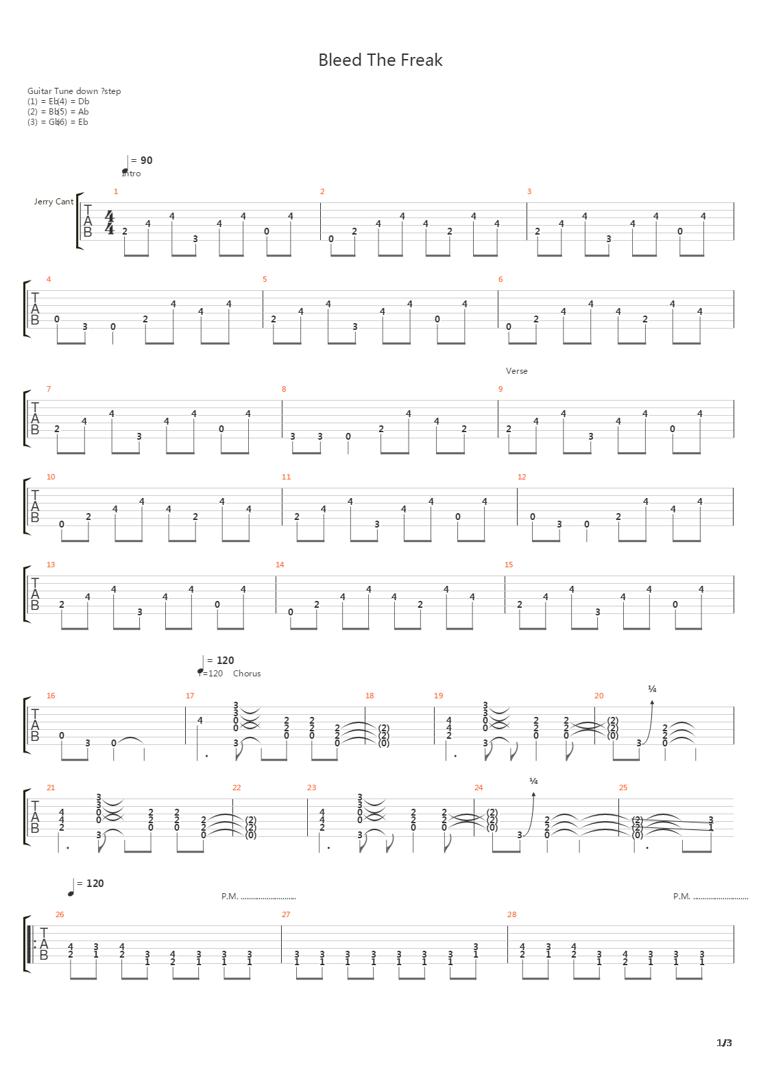 Bleed The Freak吉他谱