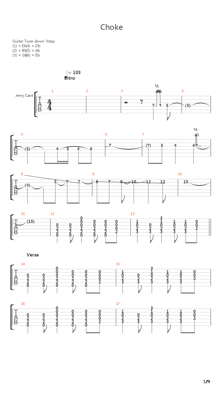 Choke吉他谱