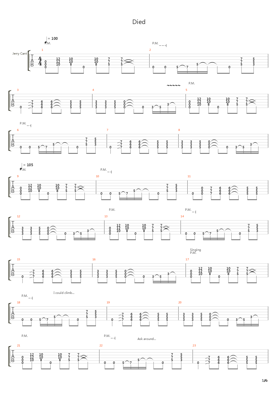 Died吉他谱